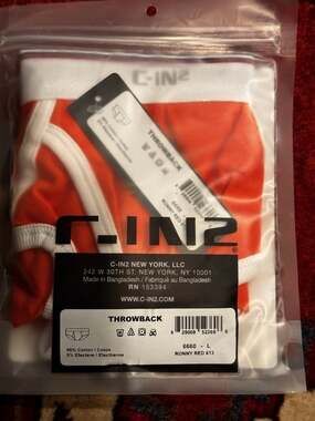New Large C-IN2 Throwback Fly Front Brief Ronny Red Cotton Retro Underwear